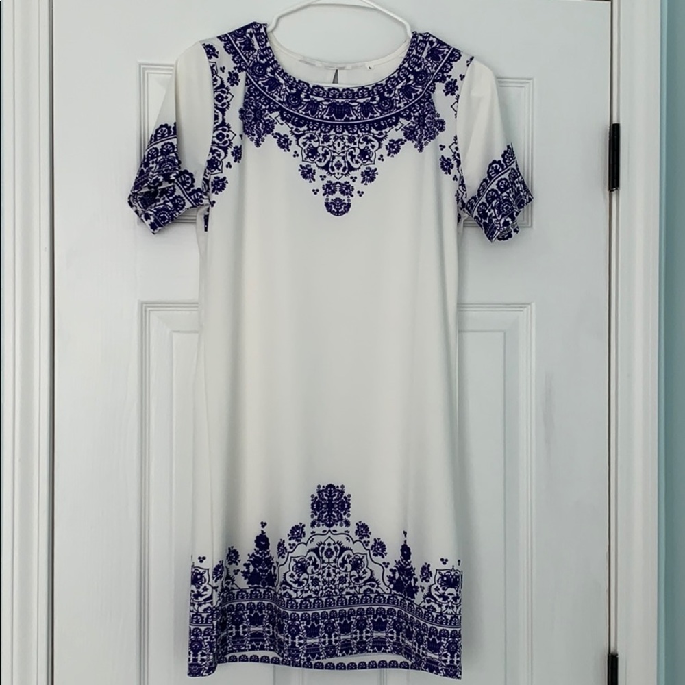 SheIn blue print dress